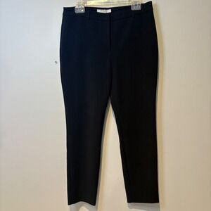 LK Bennett London Black Aniva Pant Straight Leg Ankle Split Cropped Trousers US8